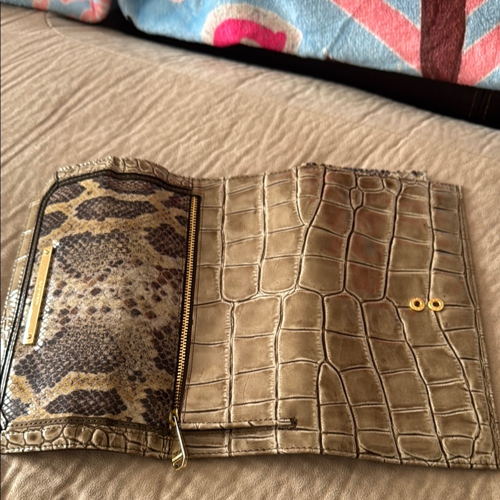 Brahmin Brown Satchel with Exotic Snake Print - Picture 10 of 17